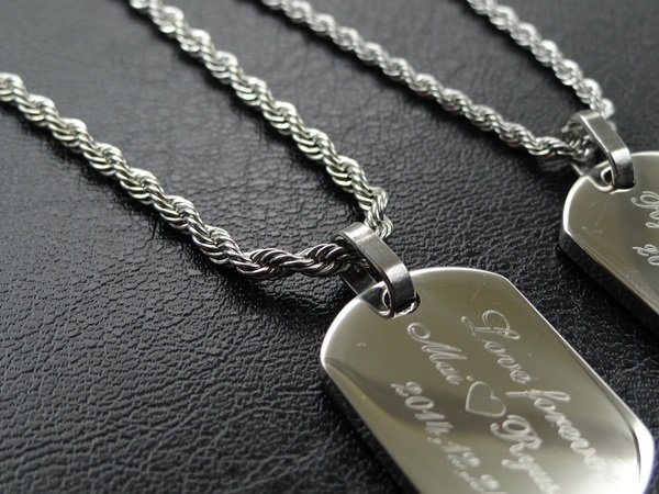 名入れ ペアネックレス】2個入り ステンレス ペアネックレスセット